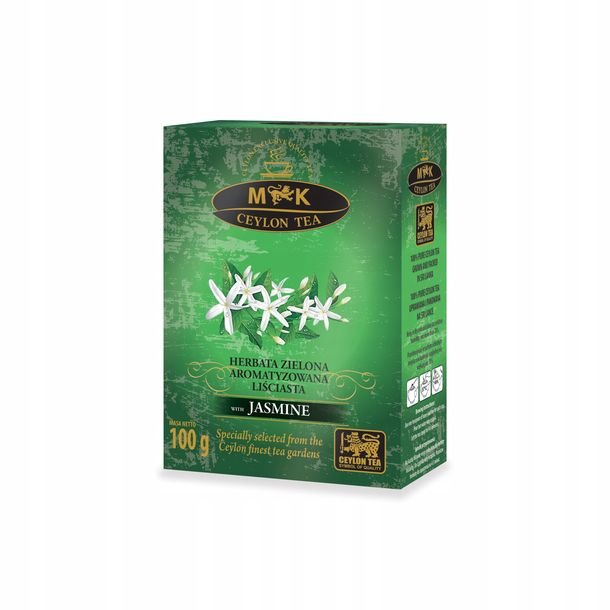 Herbata Zielona Aromatyzowana Liściasta o smaku Jaśminu 100g MK Ceylon Tea