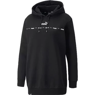 PUMA Damska bluza z kapturem Puma Power Tape, wydłużona bluza z kapturem Fl Sweat - Bluzy damskie - miniaturka - grafika 1