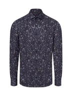 Koszule męskie - Finshley & Harding Męska koszula biznesowa Mężczyźni Slim Fit Bawełna niebieski wzorzysty, 37 - miniaturka - grafika 1