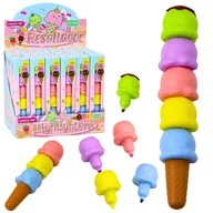 Zakreślacze - Leantoys Zakreślacze Lody w rożku pastelowe 5 kolorów - miniaturka - grafika 1