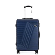 Walizki - Walizka na kółkach Sapphire ST-140 granatowa - średnia M DUO - miniaturka - grafika 1