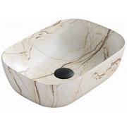 Umywalki - Mexen Rita umywalka nablatowa 45 x 32 cm, beżowa kamień - 21084592 - miniaturka - grafika 1
