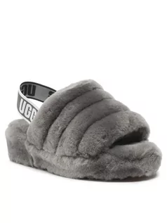 Kapcie damskie - Ugg Australia Kapcie W Fluff Yeah Slide 1095119 Szary - grafika 1