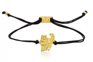Bransoletki - Bransoletka z kotem ragdoll złotym na sznurku - miniaturka - grafika 1