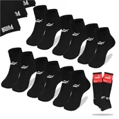 Skarpetki męskie - Puma Skarpety Męskie 3/4 Czarne 94710803 Bawełna 9 par Rozmiar 47/49 - miniaturka - grafika 1