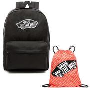 Worki na buty - Zestaw plecak szkolny VANS Realm Backpack czarny VN0A3UI6BLK + worek VANS VN000SUFV5K - miniaturka - grafika 1