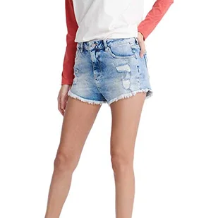 Superdry Krótkie spodenki damskie, Niebieski (Mid Indigo Destroy Js5), 32 (Producent rozmiar:25) - Spodenki damskie - miniaturka - grafika 1