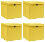 Pudła i pojemniki do przechowywania - Żółty Zestaw 4 Pojemników Składanych Do Przechowywania C2-B23 - miniaturka - grafika 1