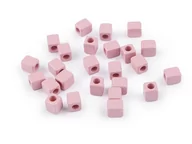Półfabrykaty do biżuterii - Kostki Plastik Pudrowy Róż 6X6Mm 6Szt - miniaturka - grafika 1