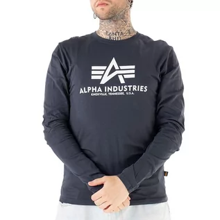 Koszulki sportowe męskie - Koszulka Alpha Industries Longsleeve Basic 10051002 - granatowa - grafika 1