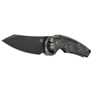 Nóż składany Fox Jupiter Black Titanium, Stonewashed PVD M390 by Denis Simonutti (FX-555 TIBR) - Noże - miniaturka - grafika 2
