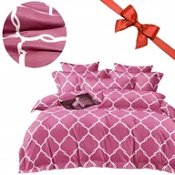 Pościel - Pościel 160x200 bawełna satynowa dwustronna gruba 3 części 4372 maroko róż - miniaturka - grafika 1