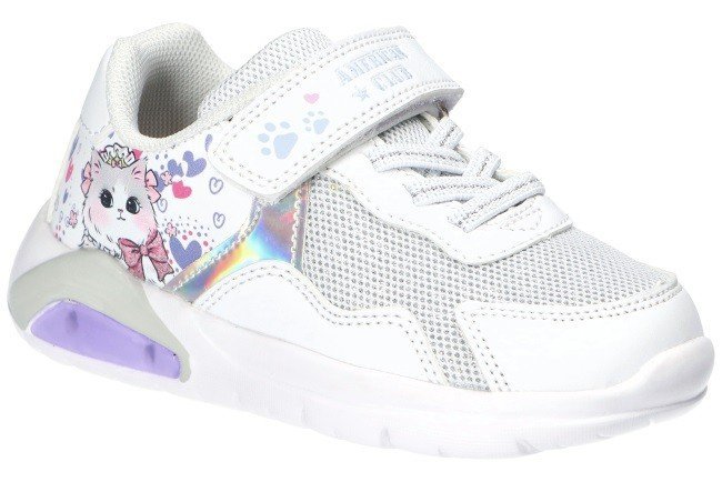 AMERICAN CLUB ES189 LEKKIE MODNE ADIDASY BUTY DZIECIĘCE NA RZEP ŚWIECĄCA PODESZWA LED W 26