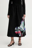 Spódnice - Desigual spódnica bawełniana ELLA LACROIX kolor czarny midi rozkloszowana 25WWFW05 - miniaturka - grafika 1