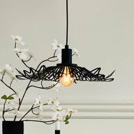 Lampy sufitowe - Dyberg Larsen Lampa wisząca designerska Flora, możliwość ściemniania, czarny, salon / jadalnia, metal, design - miniaturka - grafika 1