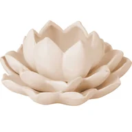 Świeczniki - Świecznik na tealight kwiat lotosu z porcelany, 12,5 x 13 x 6,5 cm - miniaturka - grafika 1