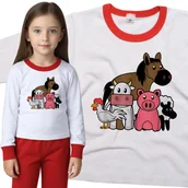 Piżamy dla dziewczynek - Piżama dziecięca Koń Krowa Kura Owca Świnka 86/92 - VoloDonum - miniaturka - grafika 1