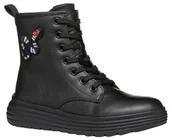 Botki damskie - Geox Dziewczęce botki J Phaolae E, Czarny, 3.5 UK - miniaturka - grafika 1