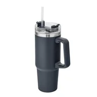 Kubki termiczne - Kubek nierdzewny termiczny do samochodu z uchwytem 880 ml granatowy - miniaturka - grafika 1