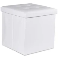 Pufy i podnóżki - Biała kwadratowa pufa pikowana W5-R53 - miniaturka - grafika 1