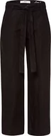 Spodnie damskie - BRAX Damskie spodnie w stylu Maine S skrócone lniane spodnie, czarny, 44W / 30L - miniaturka - grafika 1