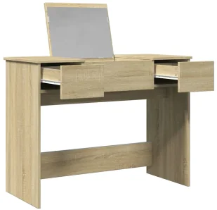 Toaletka skandynawska z chowanym lustrem sonoma dąb F7-N15 - Toaletki Toaletka skandynawska z chowanym lustrem sonoma dąb F7-N15 - Toaletki - miniaturka - grafika 1