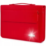 Teczki i aktówki - Biwuar Neseser Aktówka Teczka Organizer Dla Handlowca Stylowa Czerwona Belt - miniaturka - grafika 1