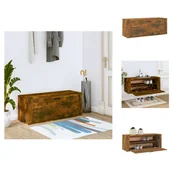 Szafki na buty - vidaXL Naścienna szafka na buty dąb wędzony 100x35x38 cm materiał drewnopochodny - Półki i szafki na buty - miniaturka - grafika 1