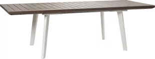 KETER Stół rozkładany Harmony Extend, biało-brązowy, 162-241x74x100,5 cm - Stoły ogrodowe - miniaturka - grafika 1