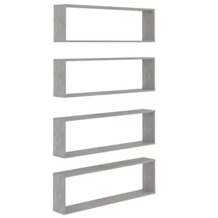 vidaXL vidaXL Półki ścienne kostki, 4 szt., szarość betonu, 100x15x30 cm - Półki do salonu - miniaturka - grafika 1