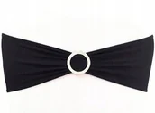 Dekoracje domu - OPASKA KOKARDA CZARNA elastyczna na krzesło - miniaturka - grafika 1
