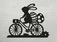 Dekoratorstwo - Zajączek na rowerze z kartonu - miniaturka - grafika 1