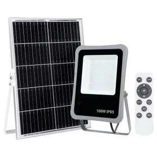 Solarna lampa ogrodowa Bares SLR-73142-100W Italux LED 100W 4000K IP65 szary - Lampy ogrodowe - miniaturka - grafika 1