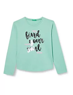 United Colors of Benetton Koszulka dziewczęca z długim rękawem, Zielony jadeitowy 25a, 160 - Koszulki dla dziewczynek - miniaturka - grafika 1