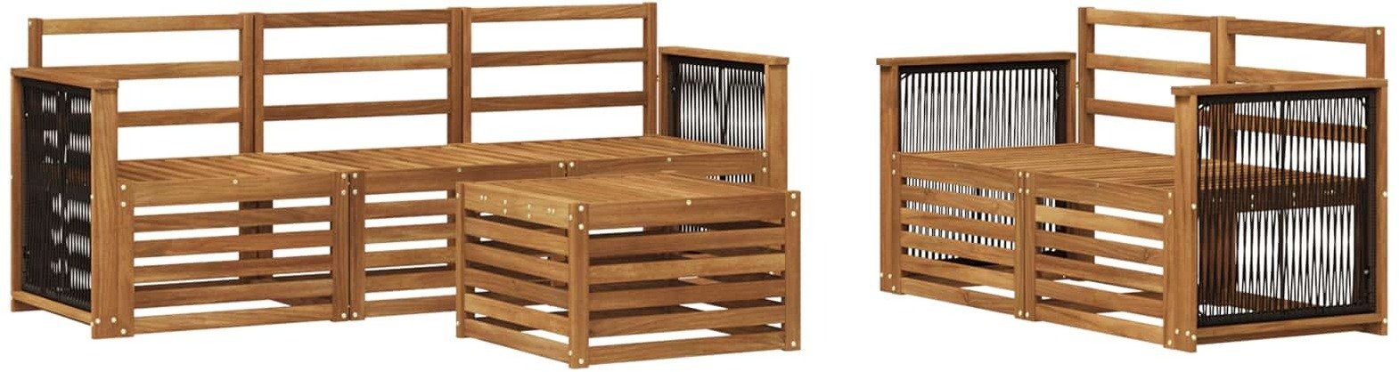 vidaXL Zestawy sof 6 pcs Lite Drewno Akacji