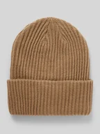 Czapki damskie - Czapka beanie z prążowanej dzianiny z brzegiem model ‘HEXO’ - miniaturka - grafika 1