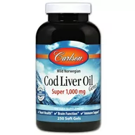 Witaminy i minerały dla sportowców - CARLSON Wild Norwegian Cod Liver Oil Gems Super 1,000mg 250caps - miniaturka - grafika 1