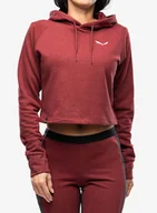 Bluzy sportowe damskie - Bluza damska z kapturem Salewa Lavaredo Hemp Crop Hoodie - syrah - miniaturka - grafika 1