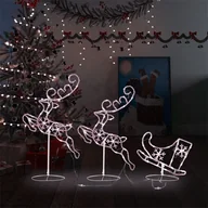 Ozdoby bożonarodzeniowe - Dekoracja świąteczna LED renifer i sanie akrylowe 260x21x87 cm - miniaturka - grafika 1