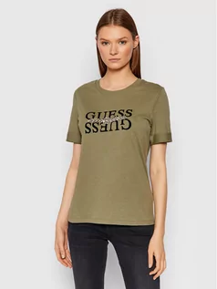 Koszulki i topy damskie - Guess T-Shirt Maider W1BI08 K46D1 Zielony Relaxed Fit Zielony - grafika 1