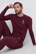 Piżamy męskie - Polo Ralph Lauren piżama męska kolor bordowy gładka - miniaturka - grafika 1