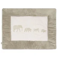 Maty edukacyjne - Jollein mata niemowlÄ™ca dwustronna do zabawy 95x75 cm Safari ANIMALS Olive Green - miniaturka - grafika 1