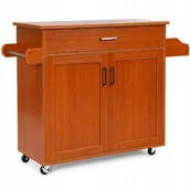 Wózki kuchenne - Wyspa kuchenna na kółkach z szufladą i drzwiczkami 116 x 40 x 85 cm - miniaturka - grafika 1