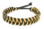 Bransoletki - Damska Bransoletka Czarno Żółta Plecionka - miniaturka - grafika 1