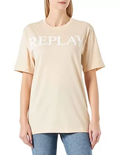 Koszulki i topy damskie - Replay Damska koszulka z krótkim rękawem z logo, 611 Skin, L - grafika 1