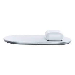 Baseus Simple 2w1 ładowarka bezprzewodowa Qi do telefonu i słuchawek AirPods 15W biały (WXJK-02) - Ładowarki do telefonów - miniaturka - grafika 2