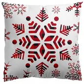 Kołdry i poduszki dla dzieci - PODUSZKA DEKORACYJNA SNIEZYNKA BIALO CZERWONA 45 CM BOZE NAROZENIE SWIETA - miniaturka - grafika 1