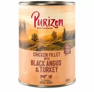 Mokra karma dla psów - Purizon Purizon Adult, 6 x 400 g - Wołowina Black-Angus i indyk z batatami i żurawiną - miniaturka - grafika 1