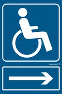 Systemy ekspozycyjne i znaki informacyjne - RB028 KIERUNEK DROGI DLA NIEPEŁNOSPRAWNYCH /W PRAWO/, FN - FOLIA SAMOPRZYLEPNA; (500X750MM) - miniaturka - grafika 1