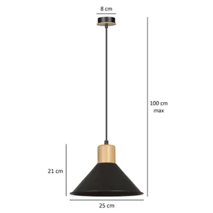 Emibig Rowen lampa wisząca 1-punktowa czarna 1044/1 1044/1 - Lampy sufitowe - miniaturka - grafika 6
